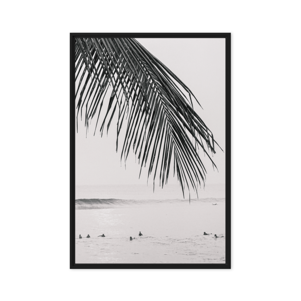 Seek & Ramble Canvas Bali Surfers Framed Canvas Print - Black & White Art 60x90cm