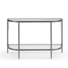 Seek & Ramble Hall Table Gatsby Console Hall Table Fluted Glass Brushed Gunmetal Grey