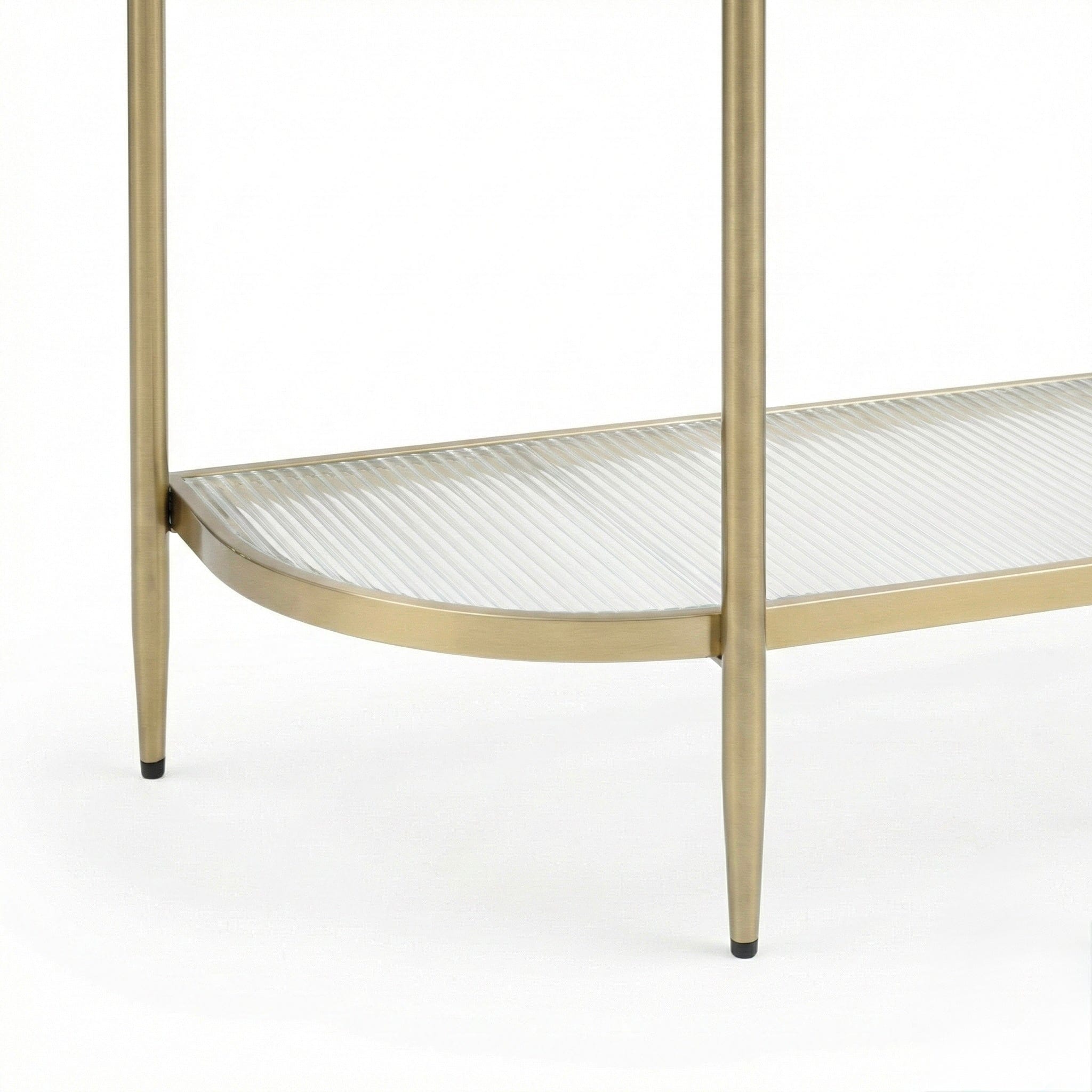 Seek & Ramble Hall Table Gatsby 110cm Console Hall Table Fluted Glass & Gold Metal