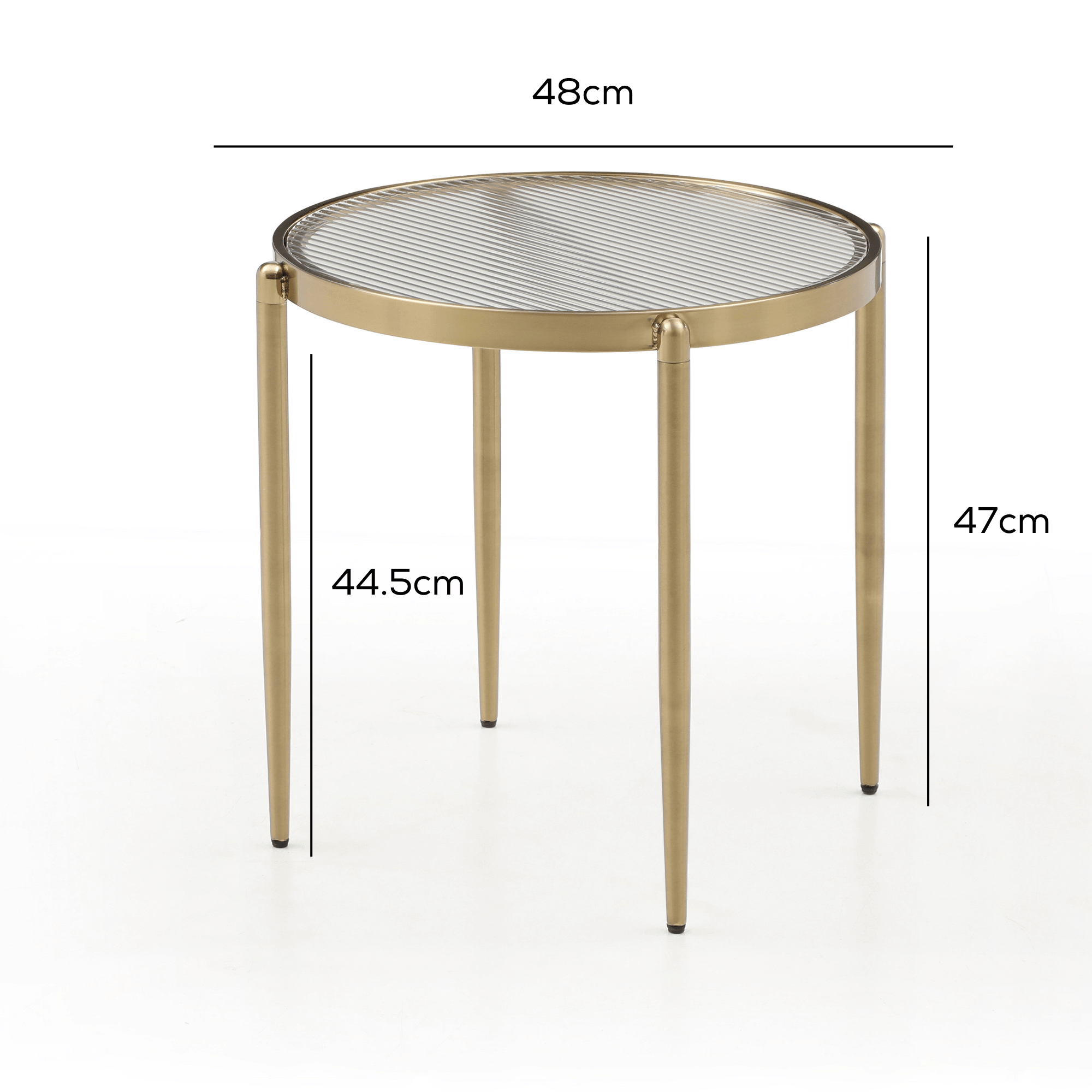 Seek & Ramble Coffee Tables Gatsby 3 Pce Room Table Set Fluted Glass & Brushed Gold Metal Bundle