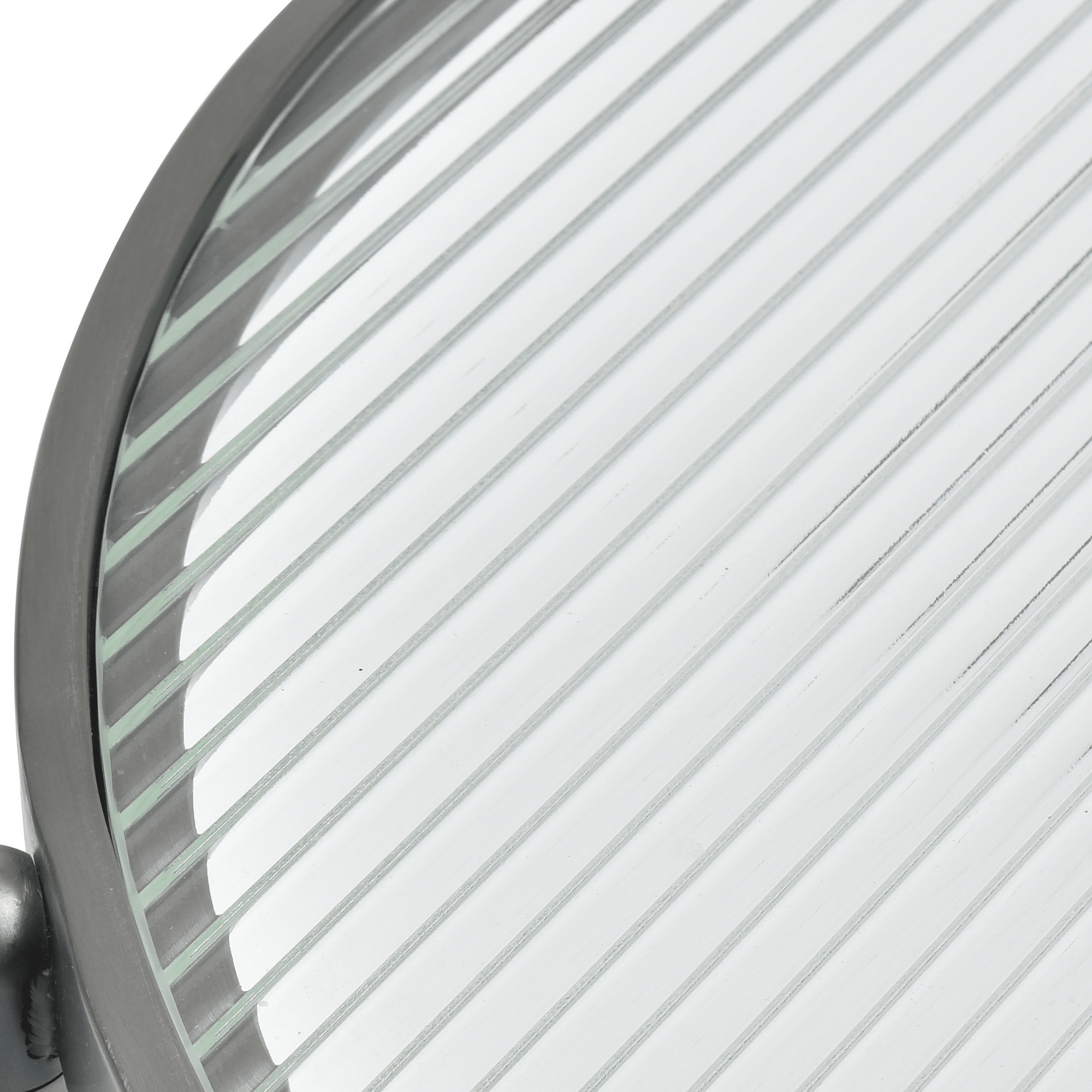 Seek & Ramble Side Table Gatsby Round 48cm Fluted Glass Side Table Gunmetal Grey