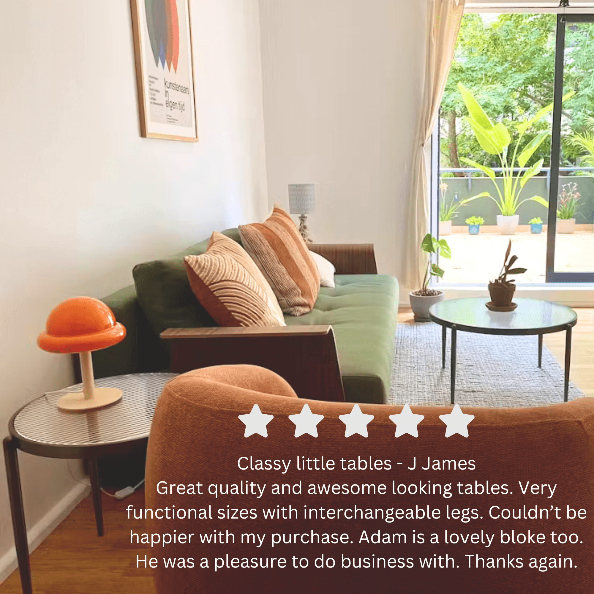 Seek & Ramble Coffee Tables Gatsby Round Fluted Glass Coffee Table Gunmetal Grey