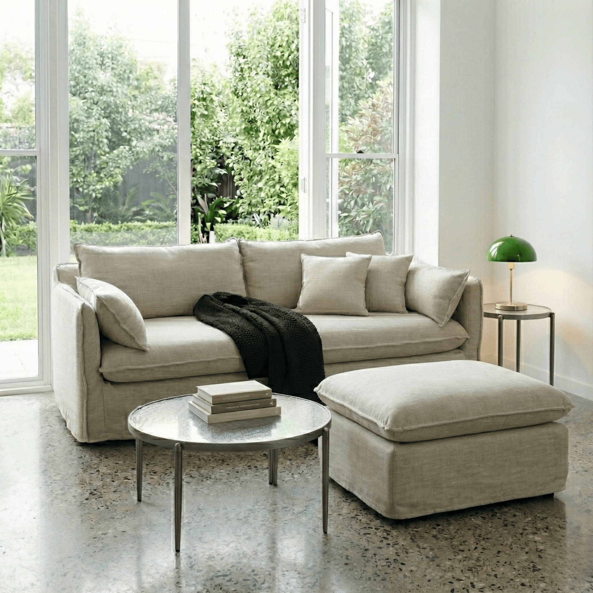 Seek & Ramble Coffee Tables Gatsby Round Fluted Glass Coffee Table Gunmetal Grey