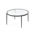 Seek & Ramble Coffee Tables Gatsby Round Fluted Glass Coffee Table Gunmetal Grey