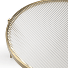 Seek & Ramble Bundles Gatsby Set of 2 48cm Round Side Tables Fluted Glass Gold Metal Bundle