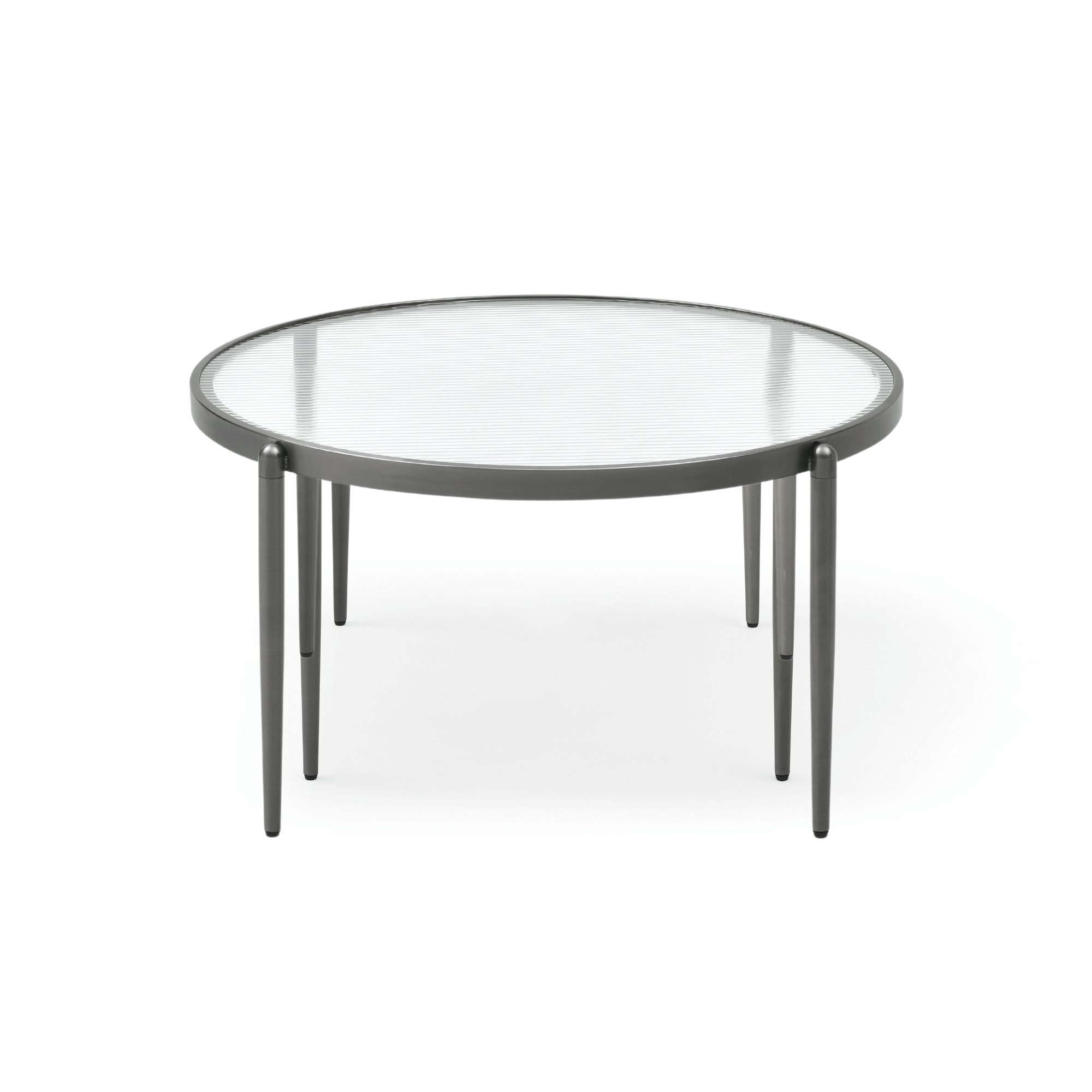 Seek & Ramble Coffee Tables Gatsby Set of 2 Coffee Table Nest Fluted Glass & Brushed Gunmetal Grey