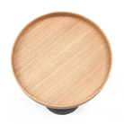 Seek & Ramble Bundles Harrison Set of 2 Round 40cm Side Table Ash Tray Top & Metal Pedestal Black Base Bundle