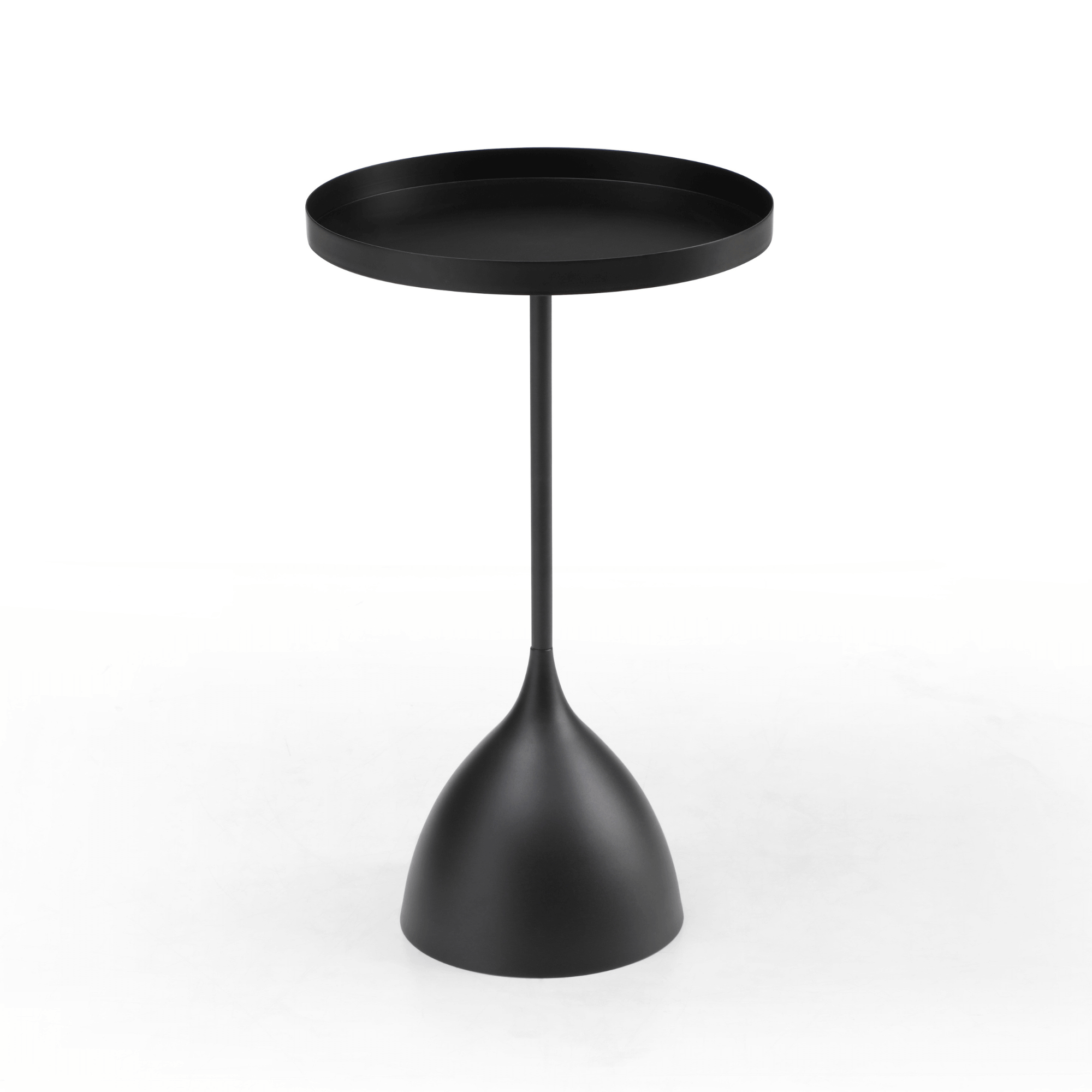 Seek & Ramble Bundles Harrison Set of 2 Round 40cm Side Table Black Metal Tray Top & Pedestal Base Bundle