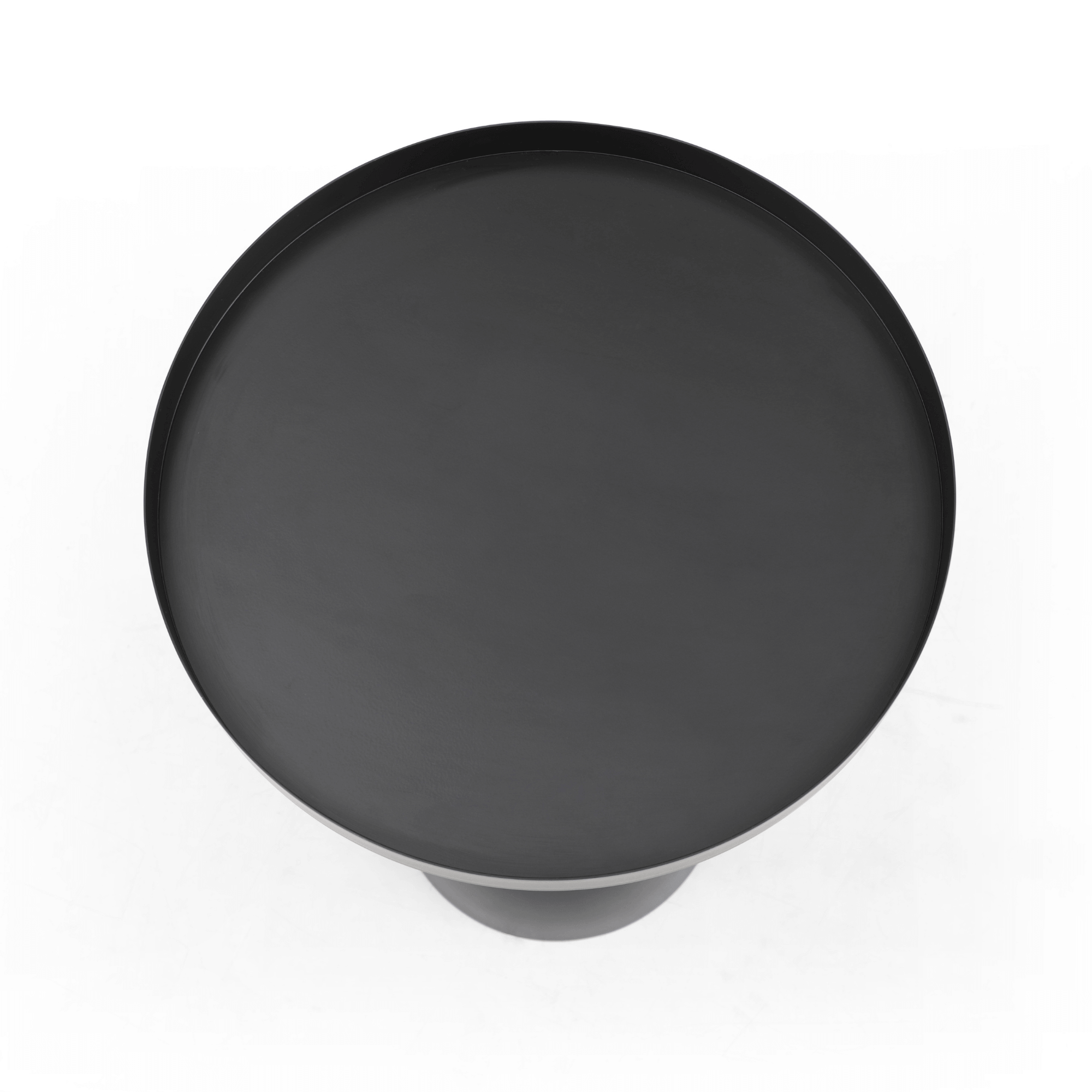 Seek & Ramble Bundles Harrison Set of 2 Round 40cm Side Table Black Metal Tray Top & Pedestal Base Bundle