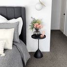 Seek & Ramble Bundles Harrison Set of 2 Round 40cm Side Table Black Metal Tray Top & Pedestal Base Bundle