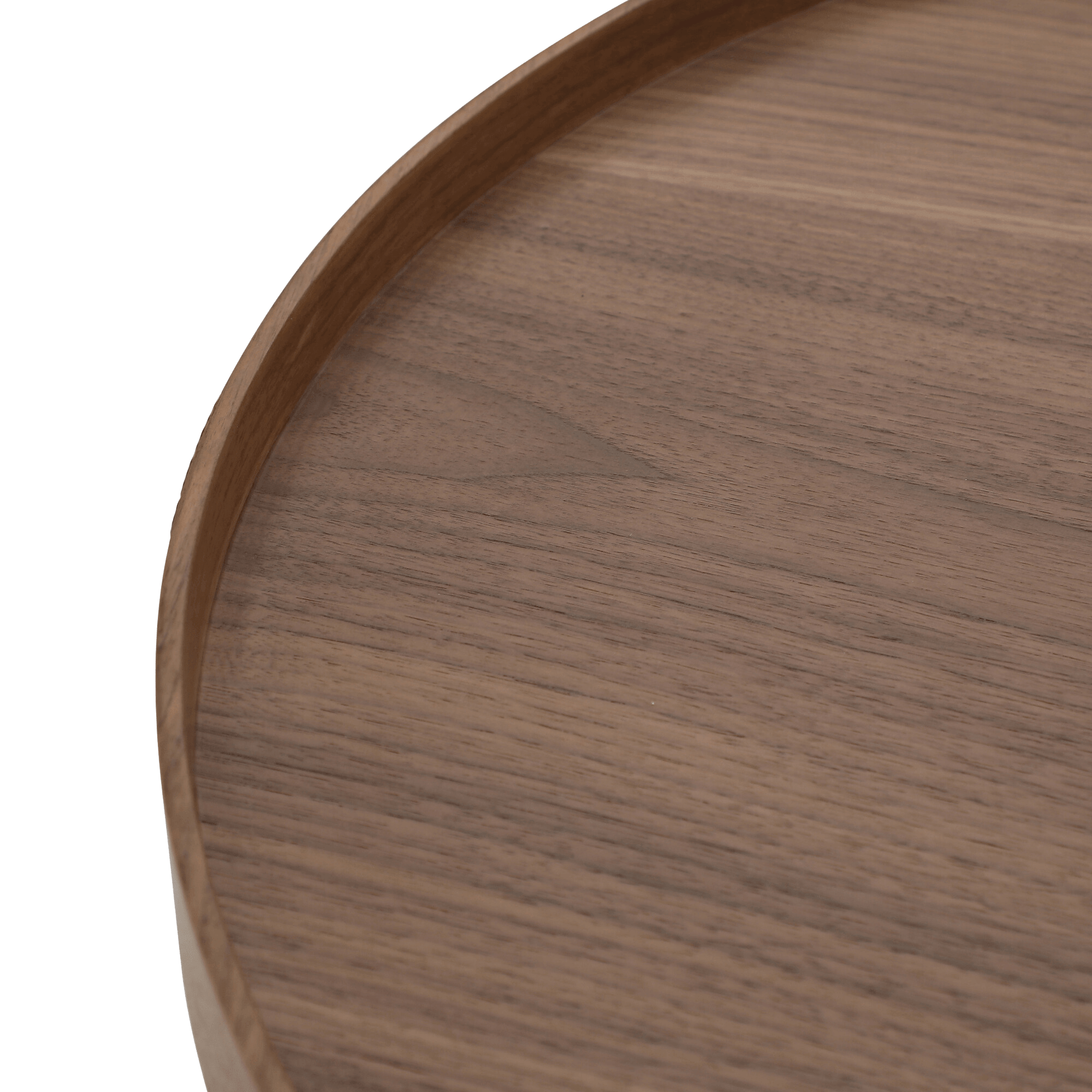 Harrison Set of 2 Round 40cm Side Table Walnut Tray Top & Metal Pedestal Black Base BundleBundlesSeek & Ramble