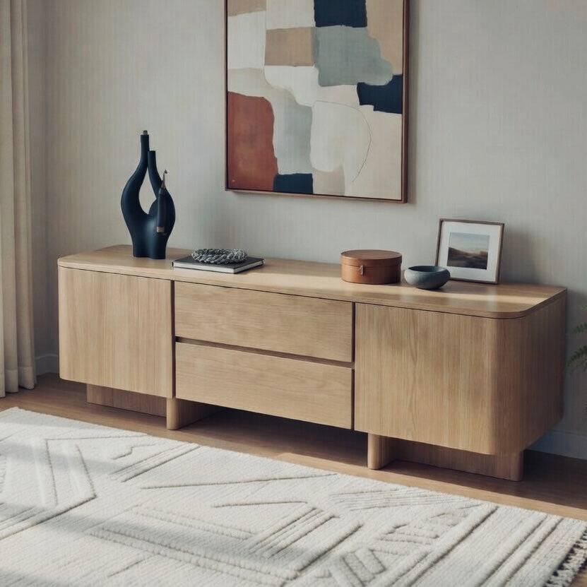 Seek & Ramble Cabinets Kiama 1.8m 2 Door Entertainment Lowline Natural Ash