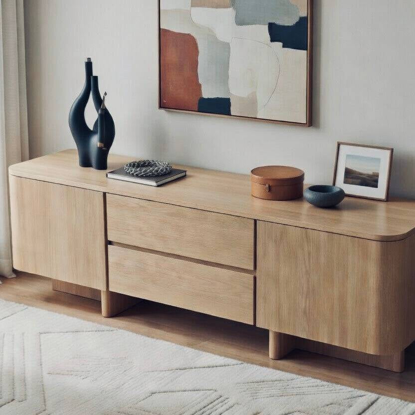 Seek & Ramble Cabinets Kiama 1.8m 2 Door Entertainment Lowline Natural Ash