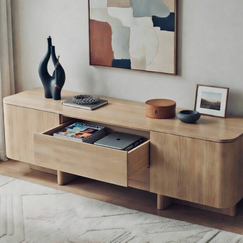 Seek & Ramble Cabinets Kiama 1.8m 2 Door Entertainment Lowline Natural Ash
