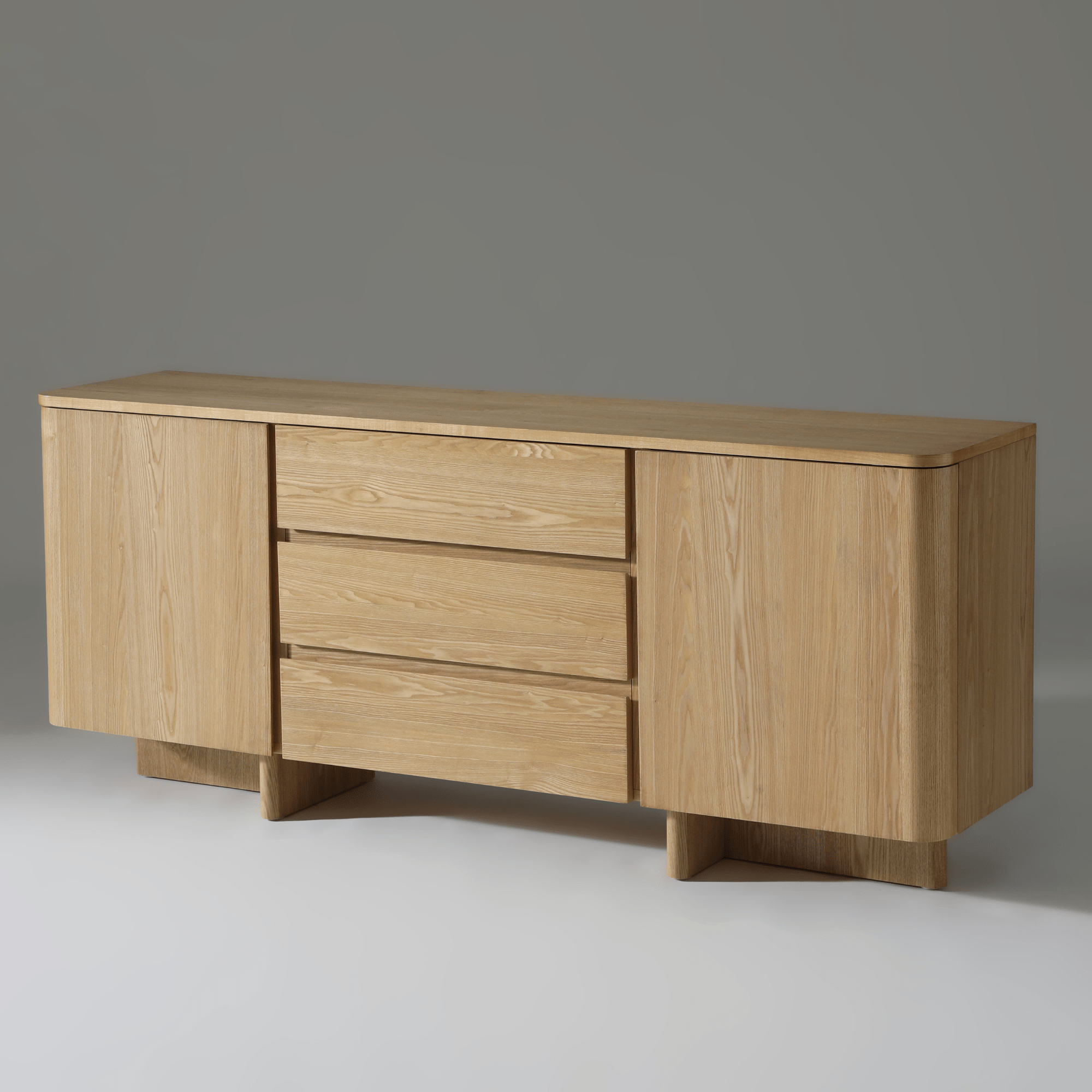 Kiama 1.8m Natural Ash Buffet Sideboard with organic edges and a coastal-modern design.