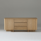Kiama 1.8m Natural Ash Buffet Sideboard with smooth edges and three drawers, perfect for coastal-modern interiors.