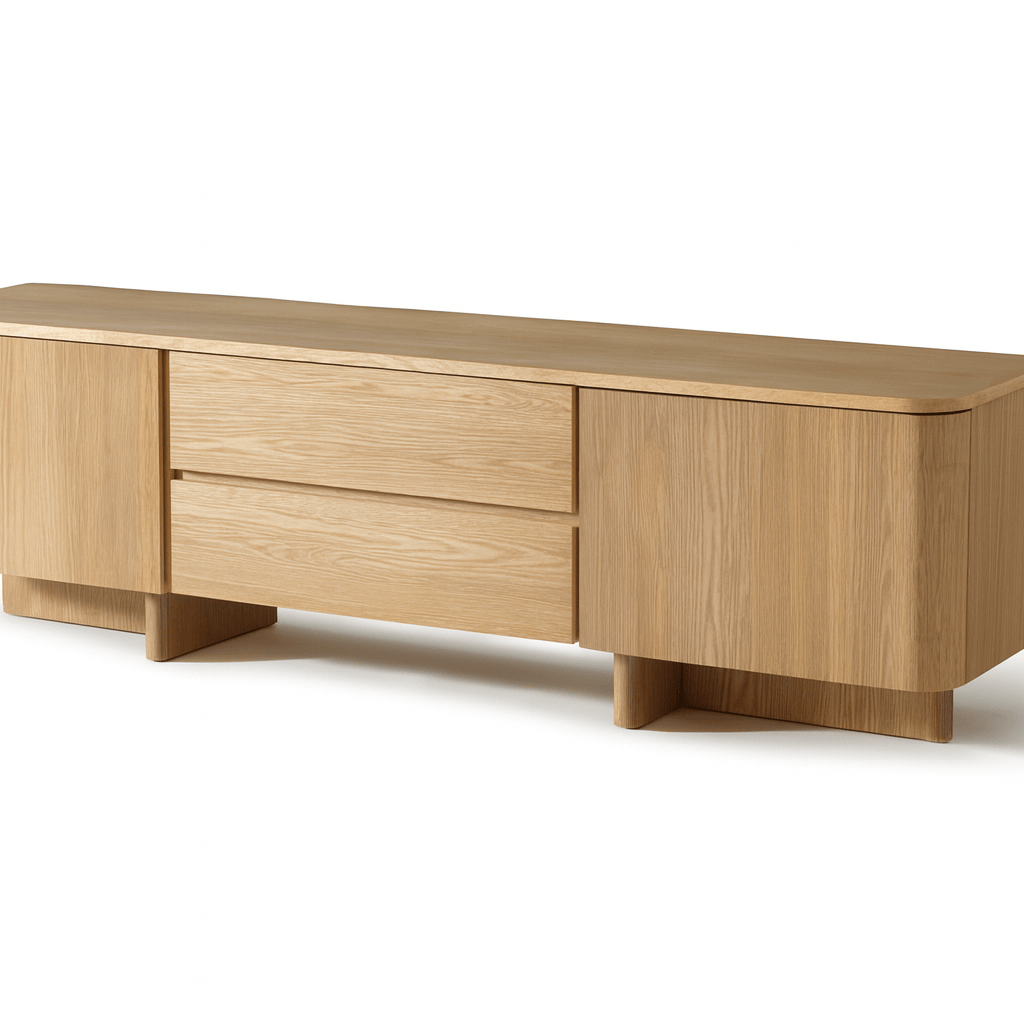 Seek & Ramble Cabinets Kiama 1.8m 2 Door Entertainment Lowline Natural Ash