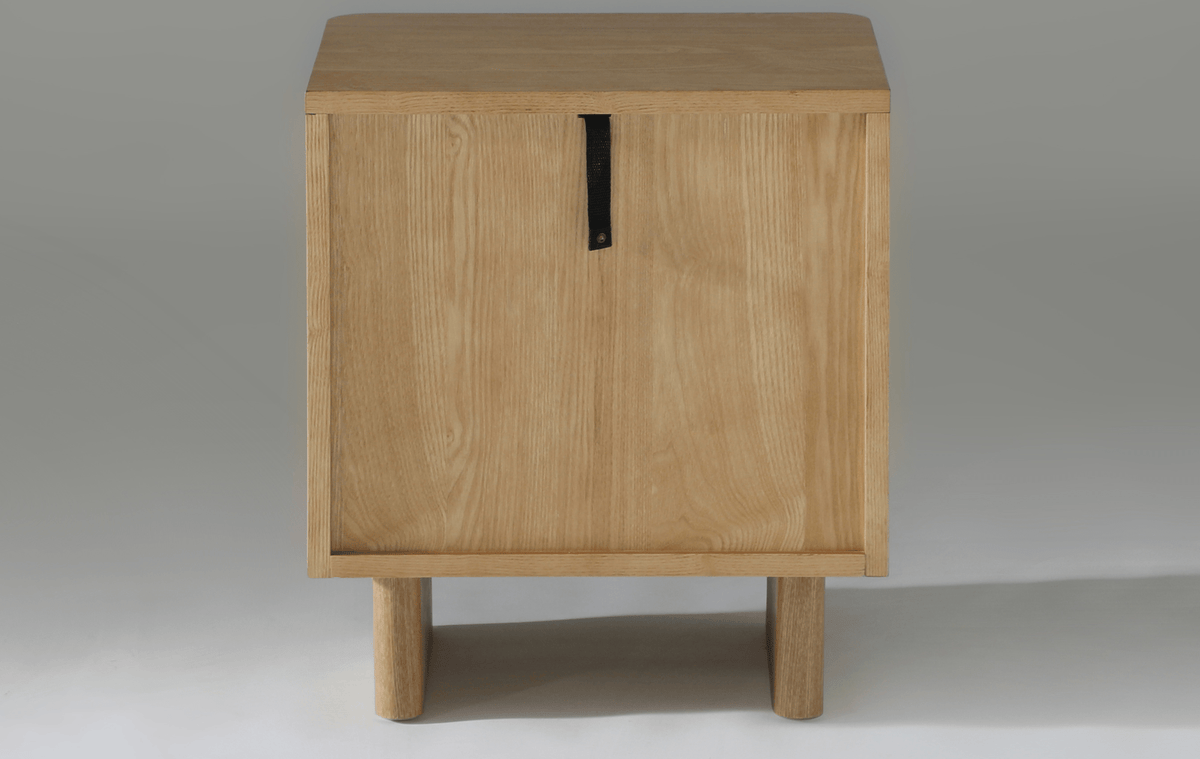 Kiama 2 Drawer Bedside Table in Natural Ash showcasing smooth finish and refined design.