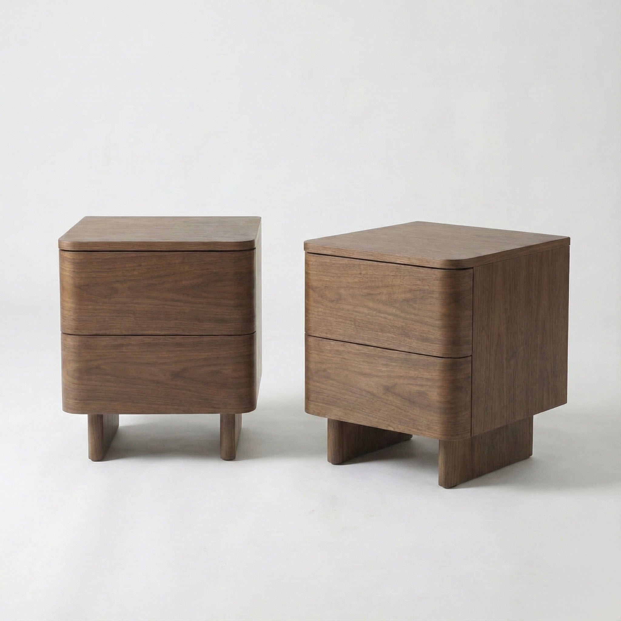 Seek & Ramble Bedsides Set of 2 Kiama 2 Drawer Bedside Walnut