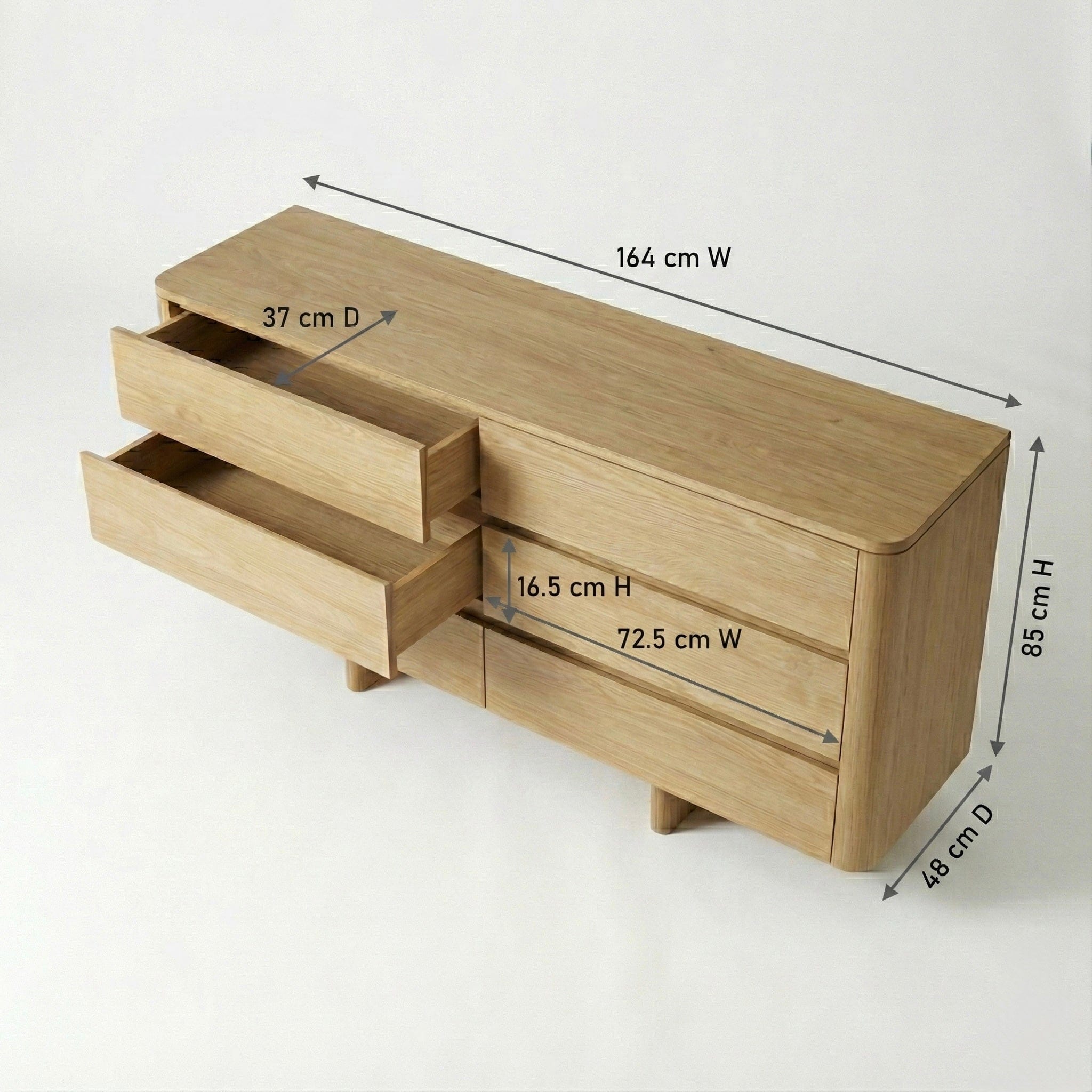 Seek & Ramble Kiama Natural Ash 6 Drawer Dresser