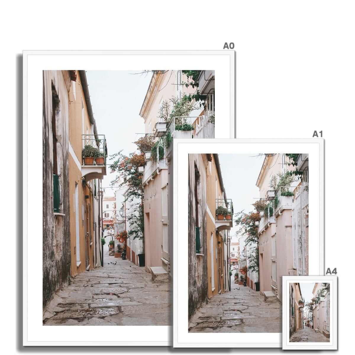 Seek & Ramble Framed Print La Maddalena Street Italy Framed Print
