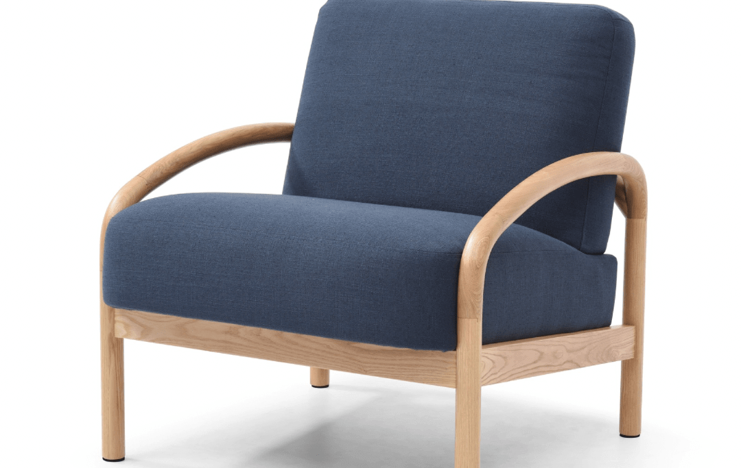 Seek & Ramble Accent Chair Costa Navy Luna Occasional Upholstered Armchair