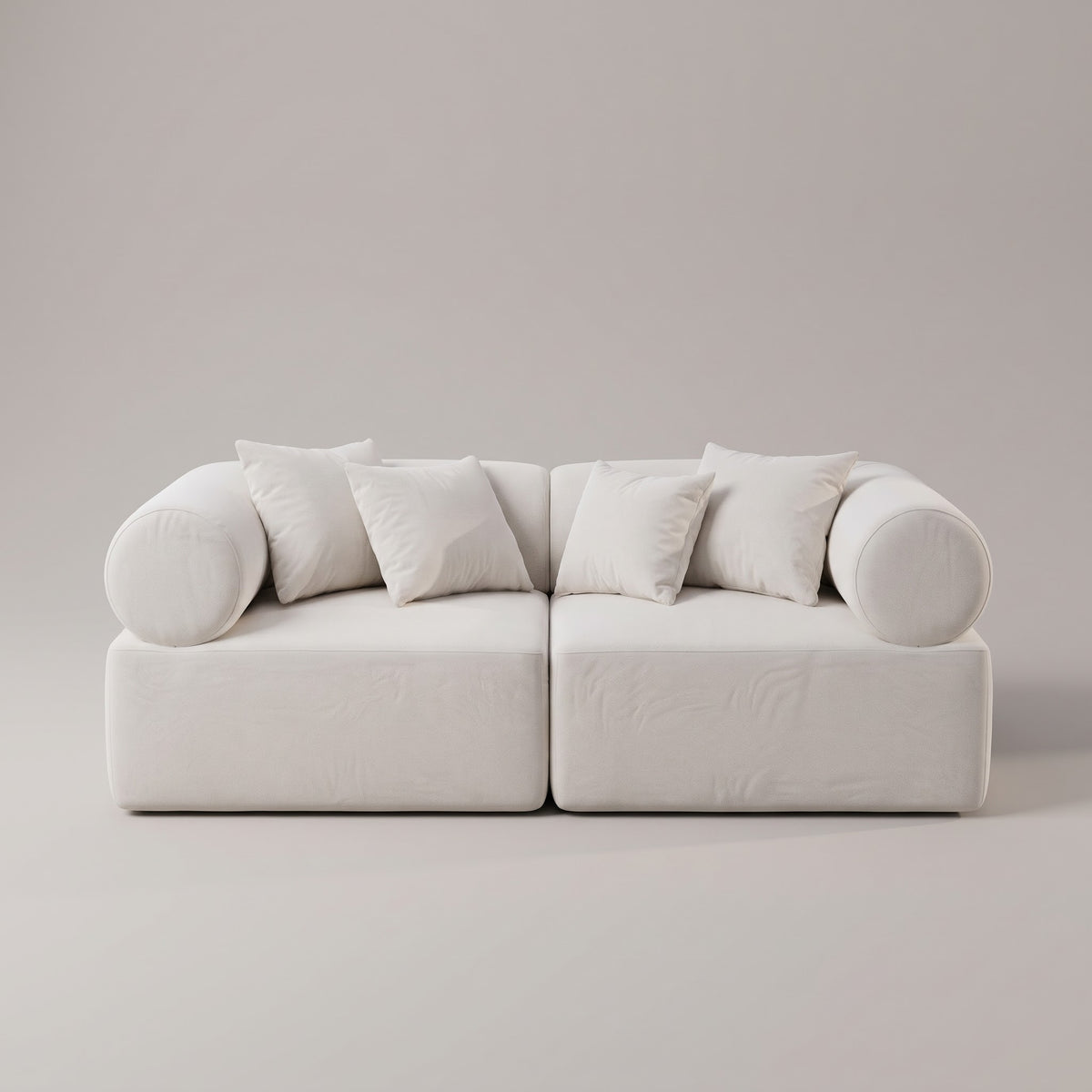 Seek & Ramble Masso 2-Seat Sofa in Ivory velvet