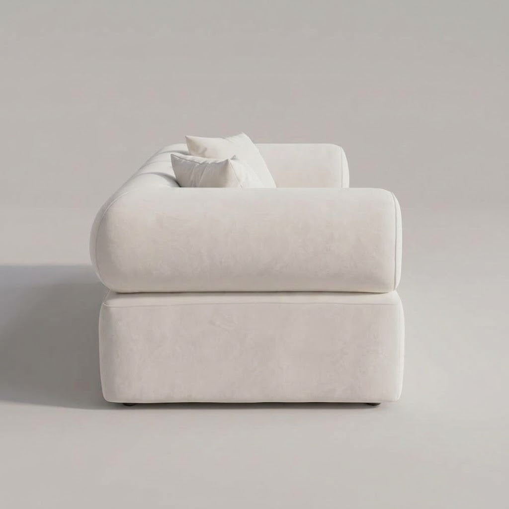Seek & Ramble Masso 2-Seat Sofa in Ivory velvet