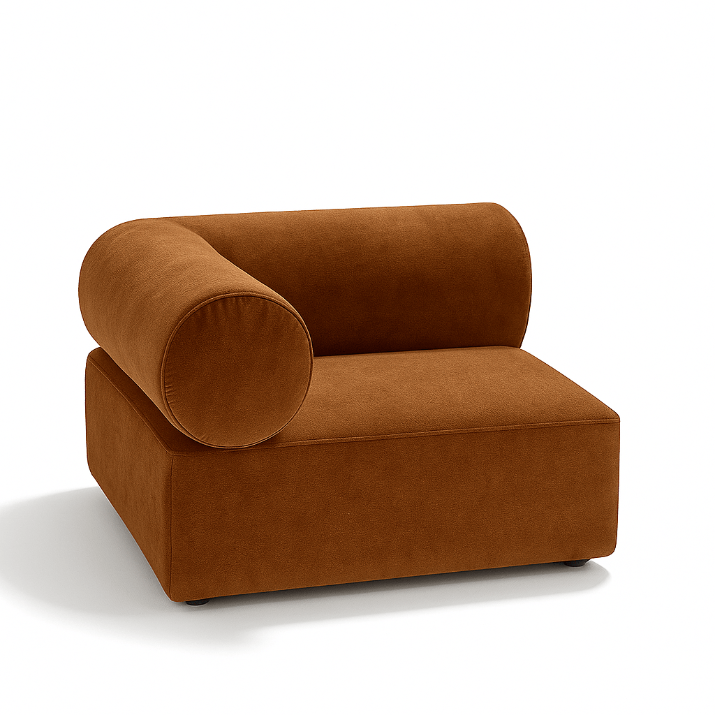 Seek & Ramble Masso Modular 3 Seat Sofa Velvet Amber