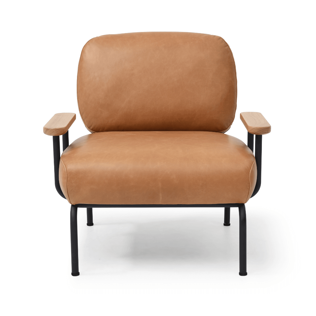 Seek & Ramble Accent Chair Mattia Mid Century Modern Occasional Armchair Leather