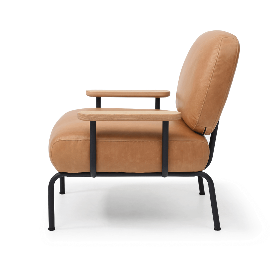 Seek & Ramble Accent Chair Mattia Mid Century Modern Occasional Armchair Leather