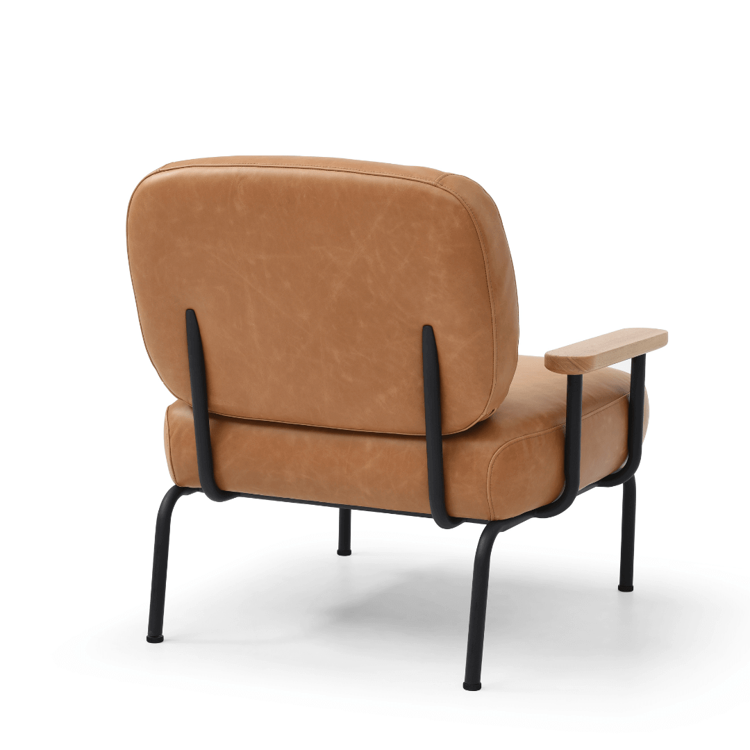 Seek & Ramble Accent Chair Mattia Mid Century Modern Occasional Armchair Leather