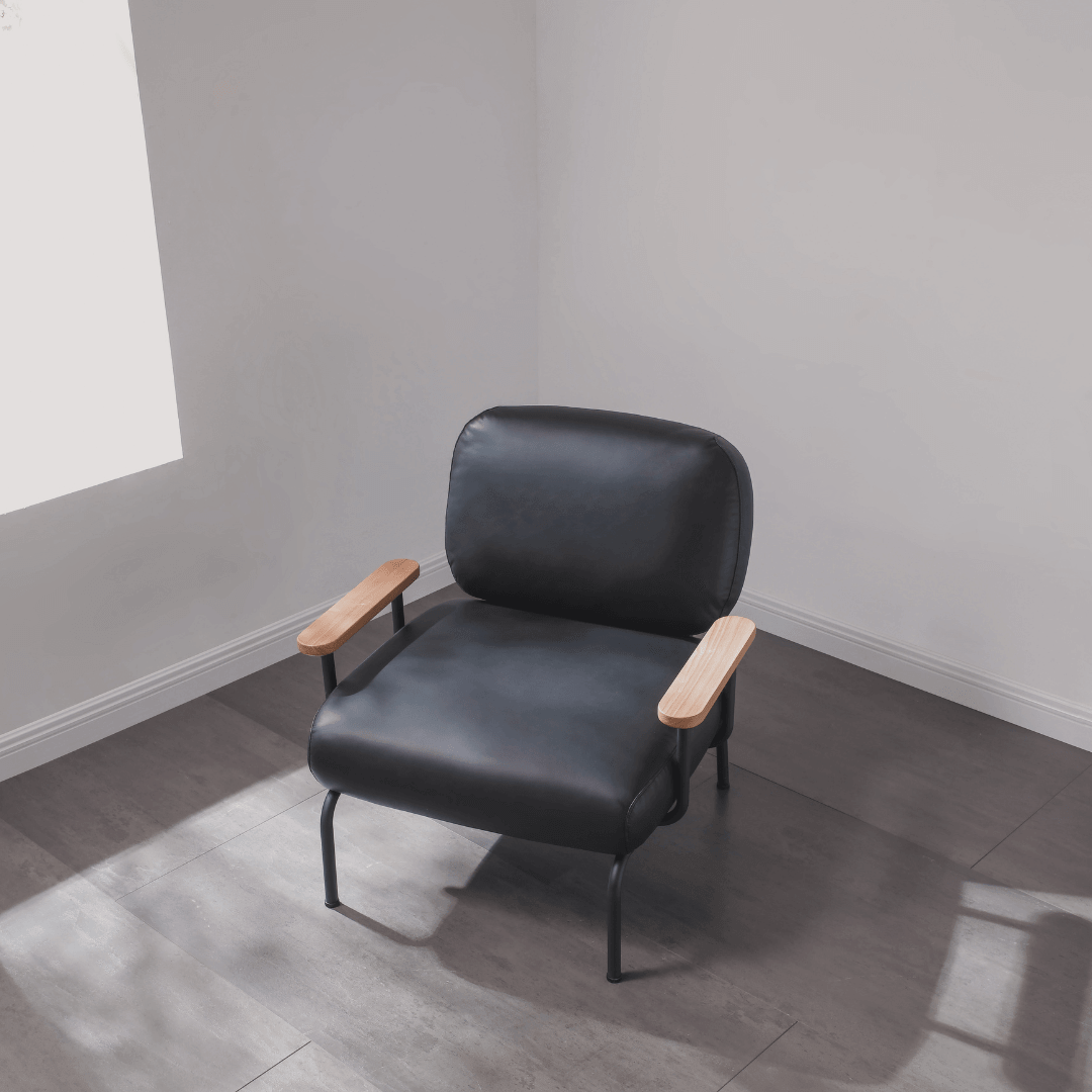Seek & Ramble Accent Chair Mattia Mid Century Modern Occasional Armchair Leather
