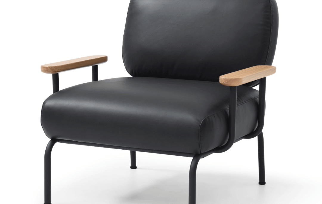 Seek & Ramble Accent Chair Boyd Leather Black Mattia Mid Century Modern Occasional Armchair Leather
