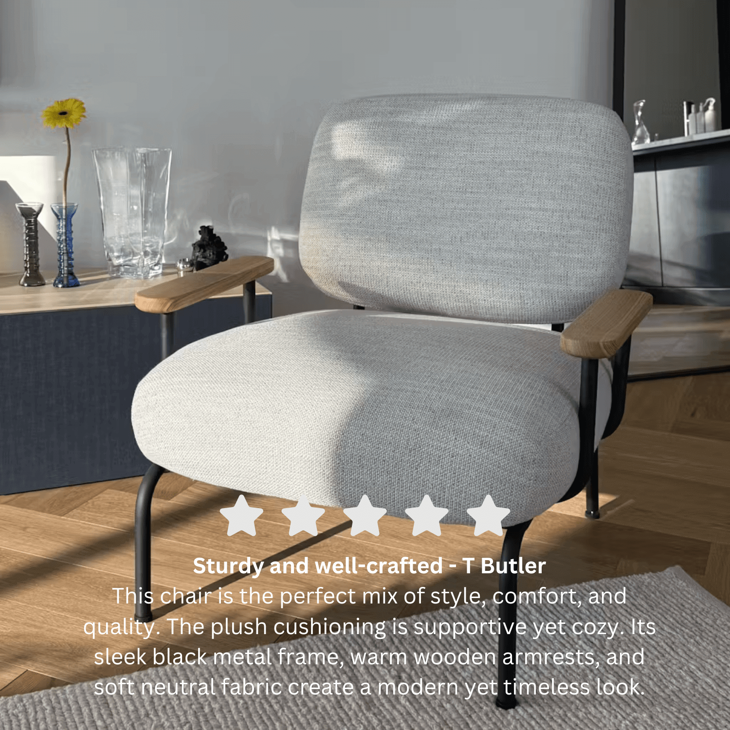 Seek & Ramble Accent Chair Mattia Mid Century Modern Occasional Upholstered Armchair