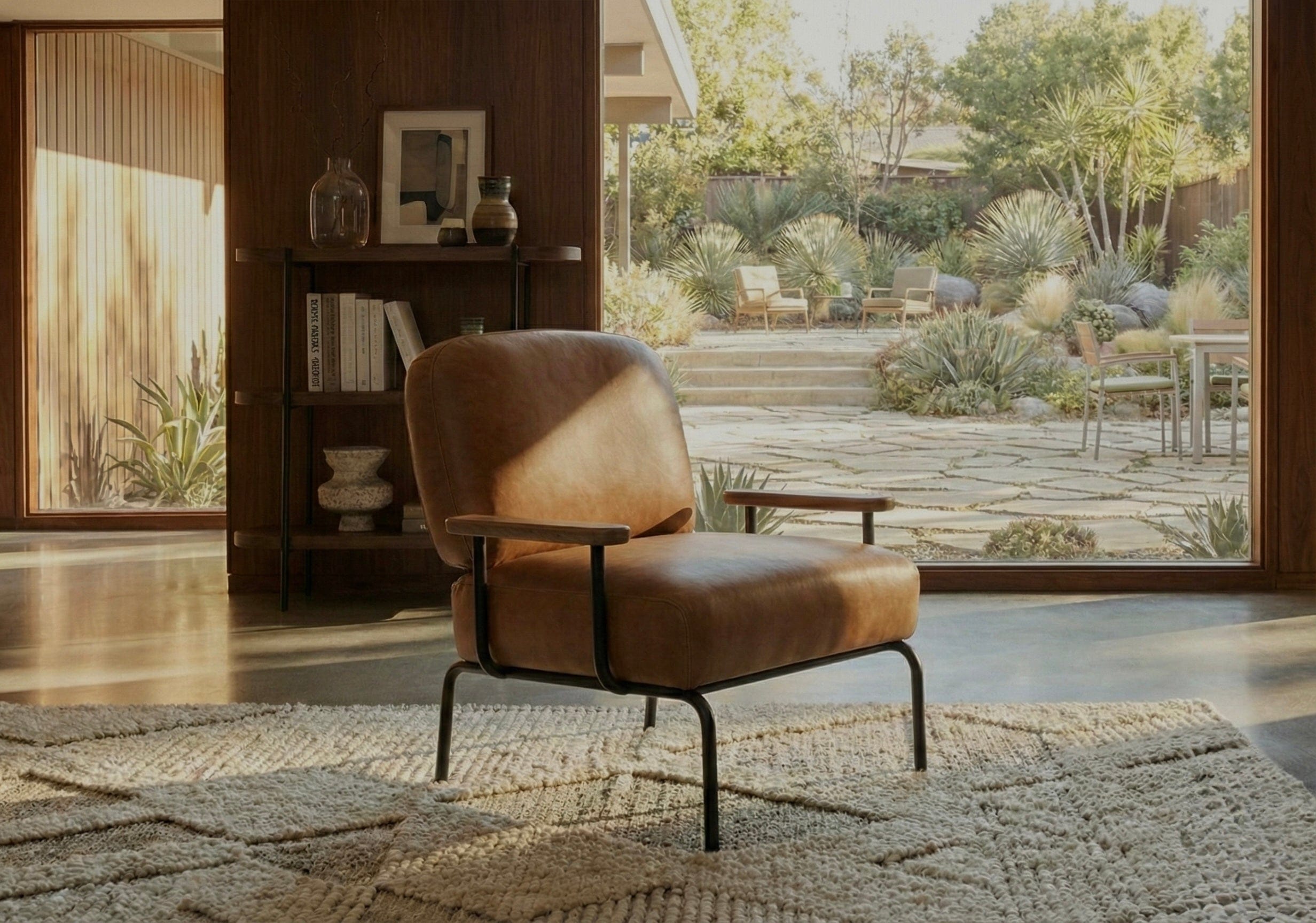 Seek & Ramble Accent Chair Mattia Occasional Armchair Leather Tan by Francesco Feliziani