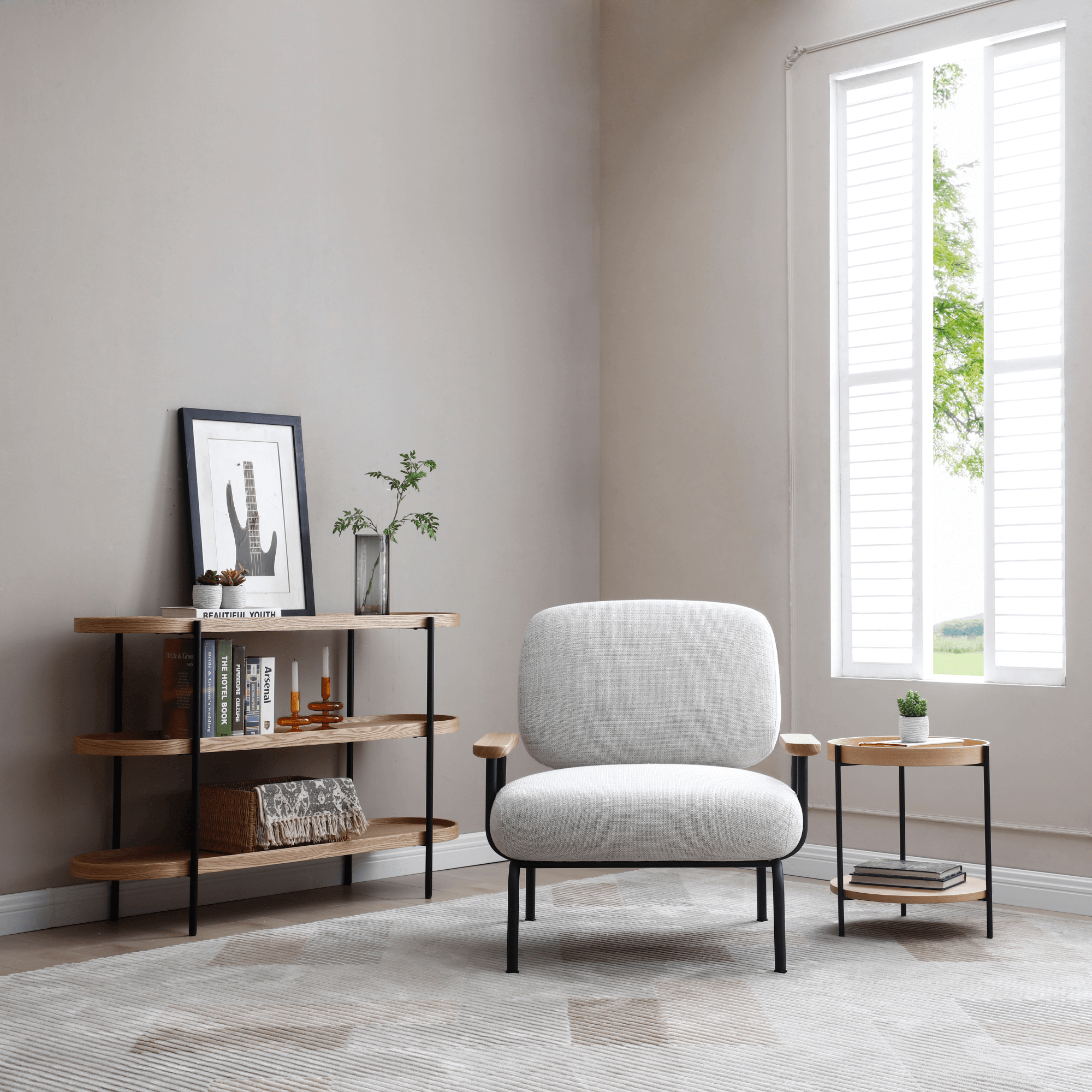 Mattia Mid Century Modern Occasional Upholstered ArmchairAccent ChairSeek & Ramble