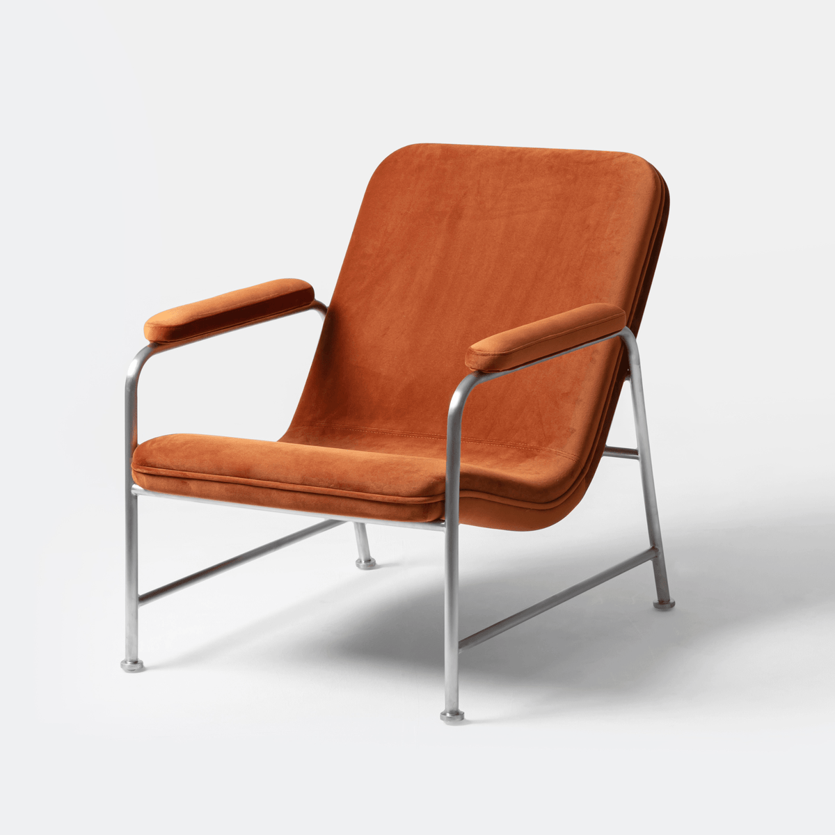 Milo Lounge Chair Stainless Steel Brunswick Velvet Rust – Seek