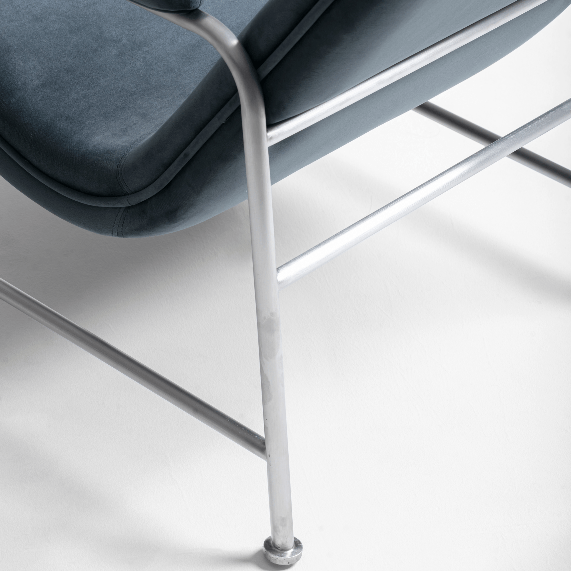 Seek & Ramble Accent Chair Milo Lounge Chair Stainless Steel Brunswick Slate