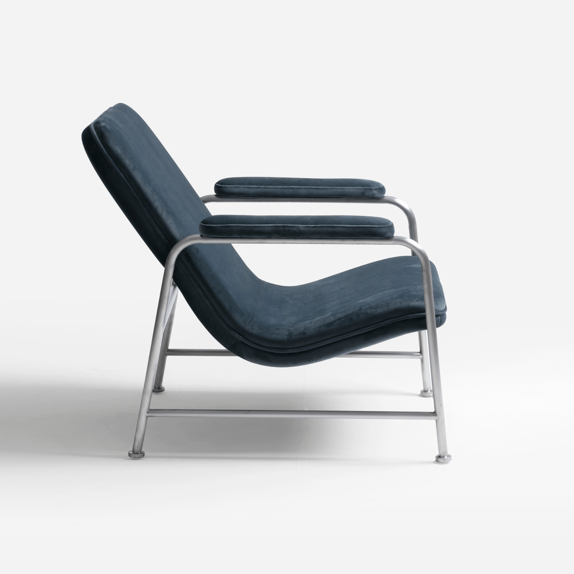 Seek & Ramble Accent Chair Milo Lounge Chair Stainless Steel Brunswick Slate