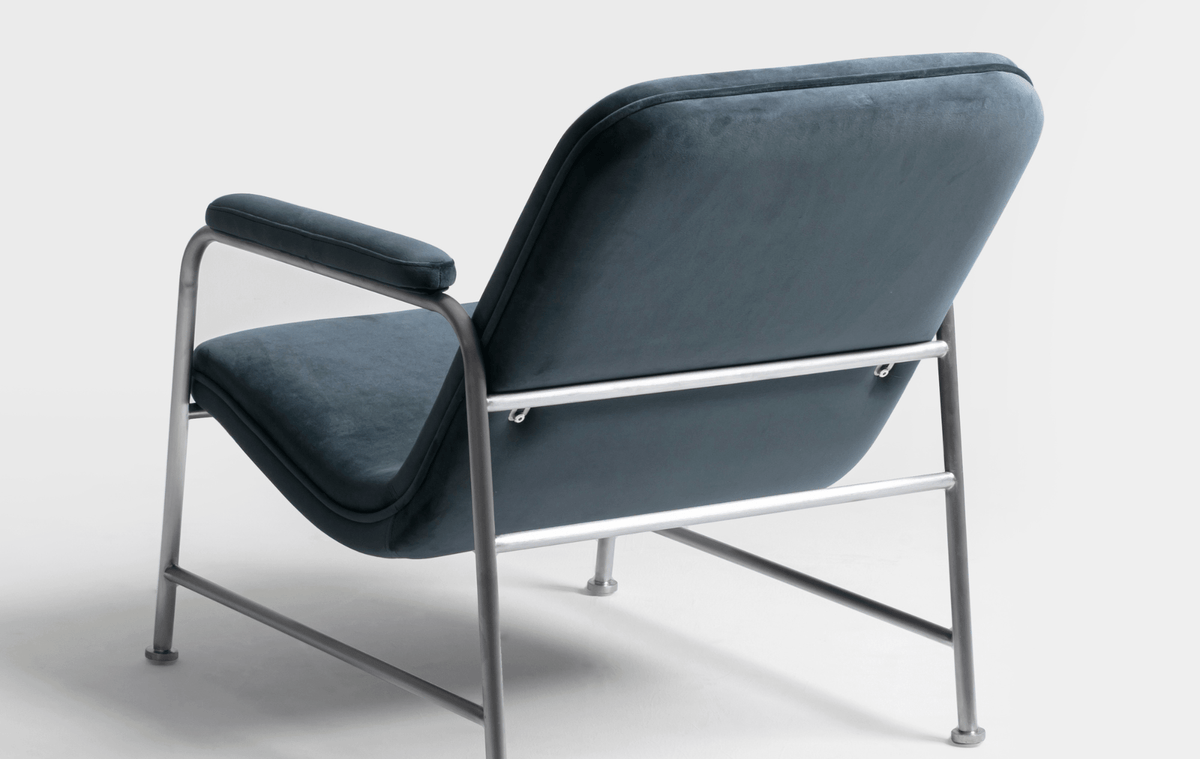 Seek & Ramble Accent Chair Milo Lounge Chair Stainless Steel Brunswick Slate