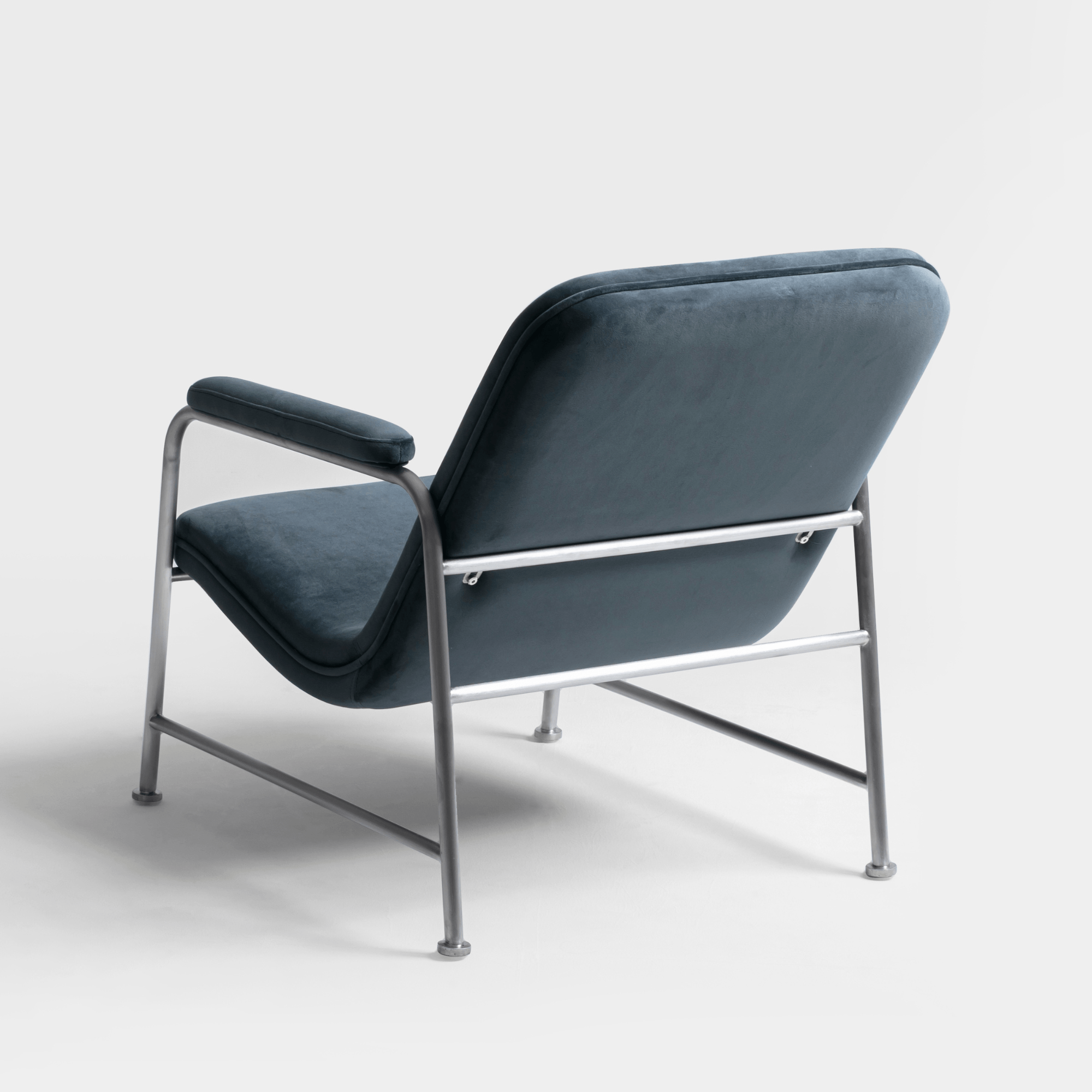 Seek & Ramble Accent Chair Milo Lounge Chair Stainless Steel Brunswick Slate