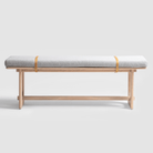 Seek & Ramble Benches Oscar 1.4m Oak Upholstered Bench Fitzroy Storm