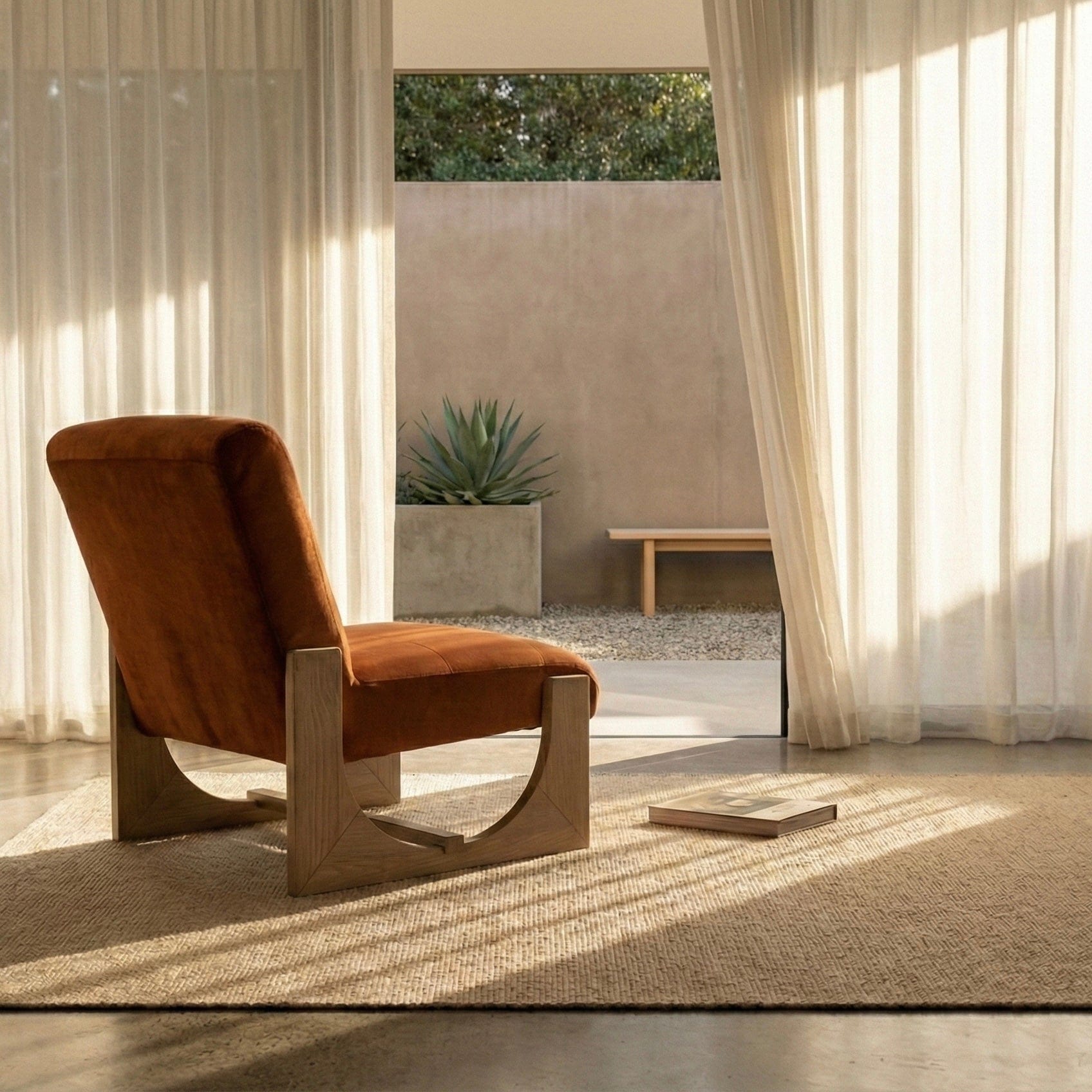 Seek & Ramble Accent Chair Oscar Lounge Chair Brunswick Rust & Oak