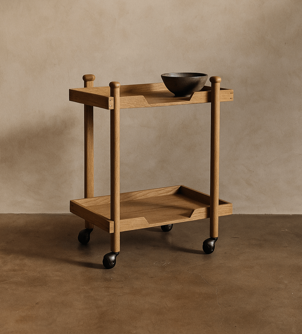 Seek & Ramble Bar Trolley Oscar Natural Oak Bar Trolley