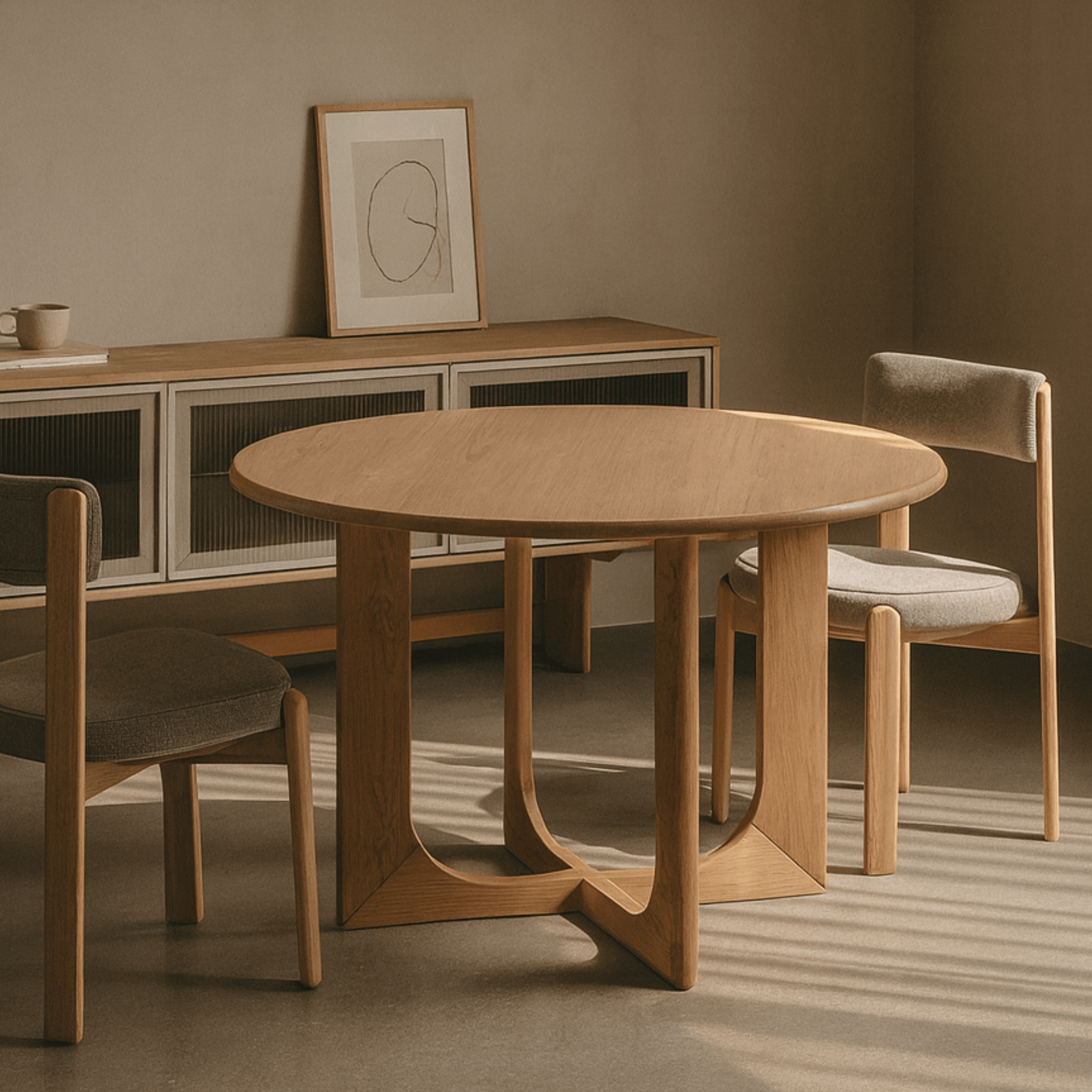 Seek & Ramble Dining Tables Oscar Round Oak 1.3M Dining Table