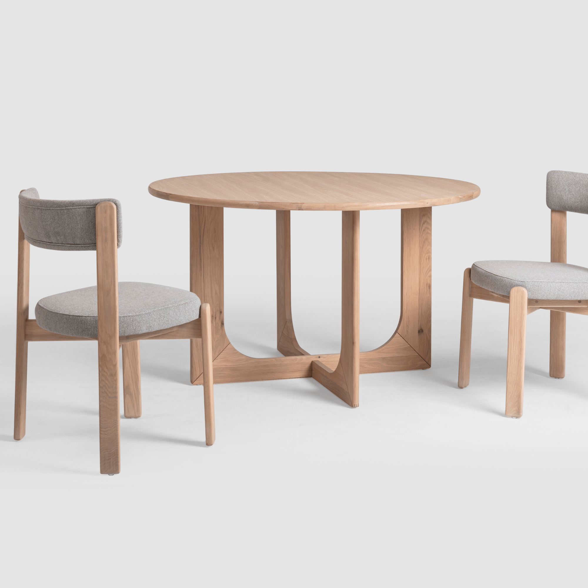 Seek & Ramble Dining chairs Oscar Set of 2 Natural Oak Dining Chair Upholstered Fitzroy Storm