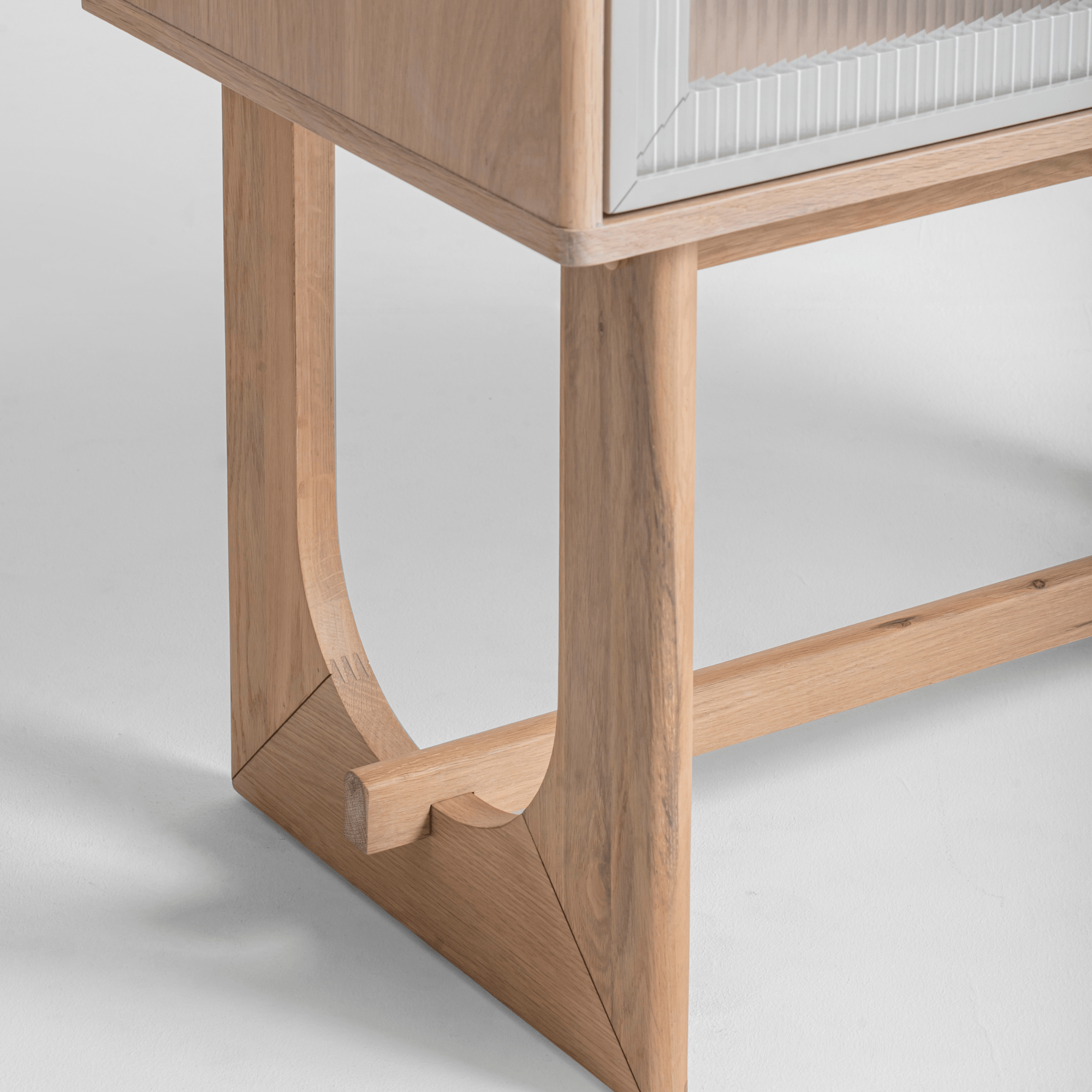 Seek & Ramble Cabinets Oscar Tall Cabinet Natural Oak and Fluted Glass