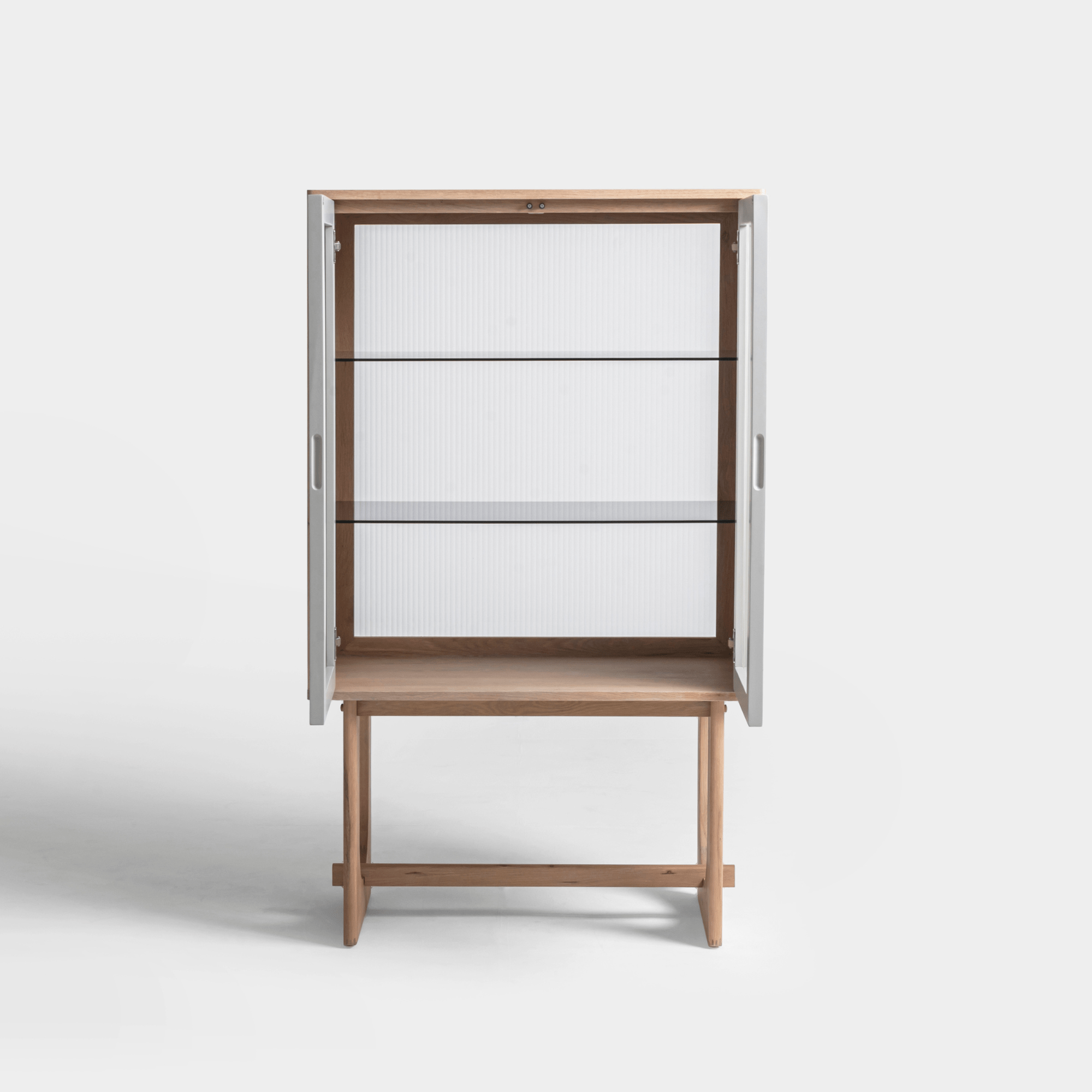 Seek & Ramble Cabinets Oscar Tall Cabinet Natural Oak and Fluted Glass