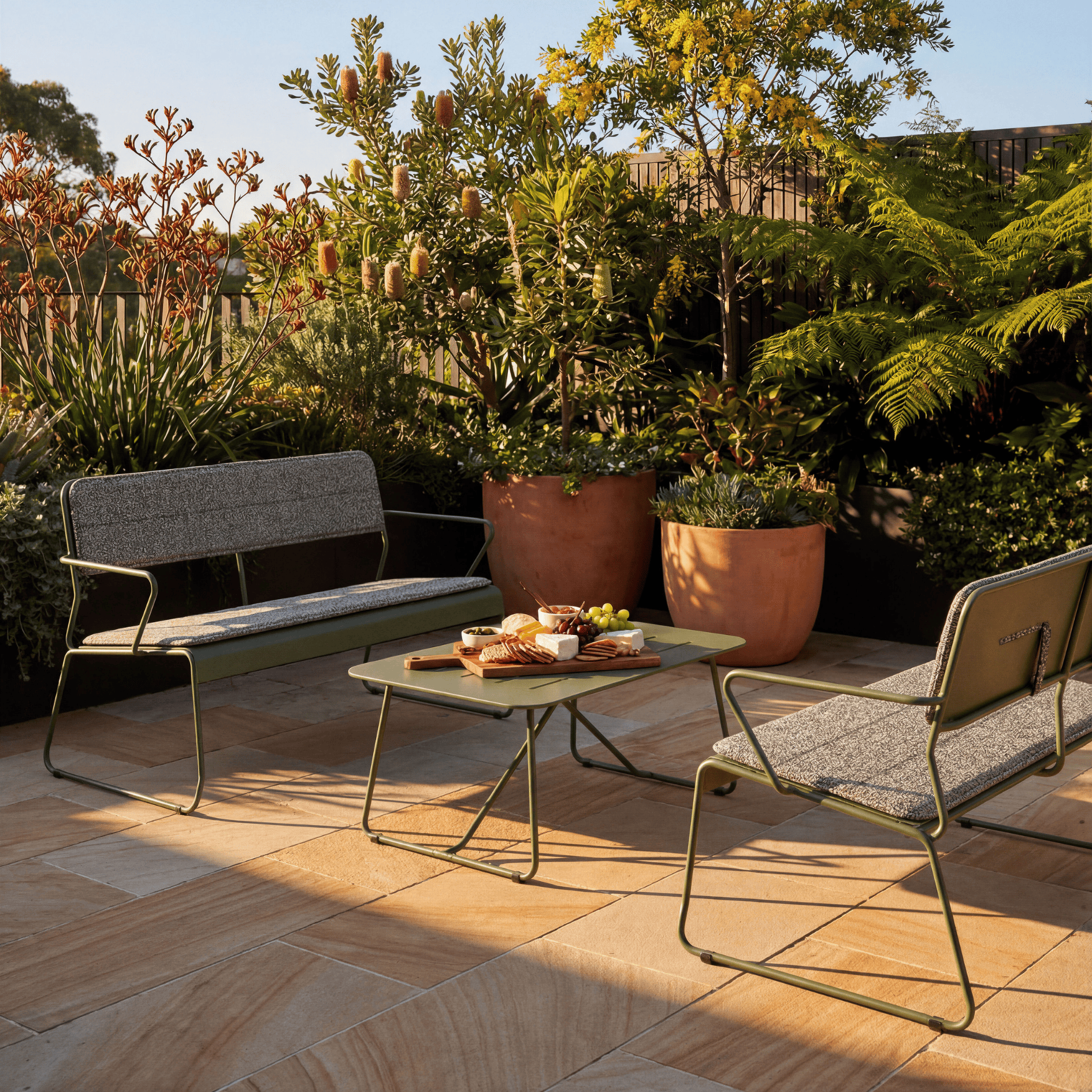 Seek & Ramble Armchair Parco Outdoor 3pce Lounge Set Olive